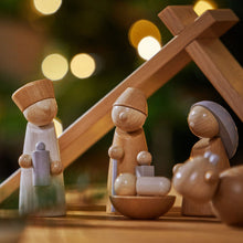 Load image into Gallery viewer, Natural Wood Nativity Set