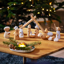 Load image into Gallery viewer, Natural Wood Nativity Set