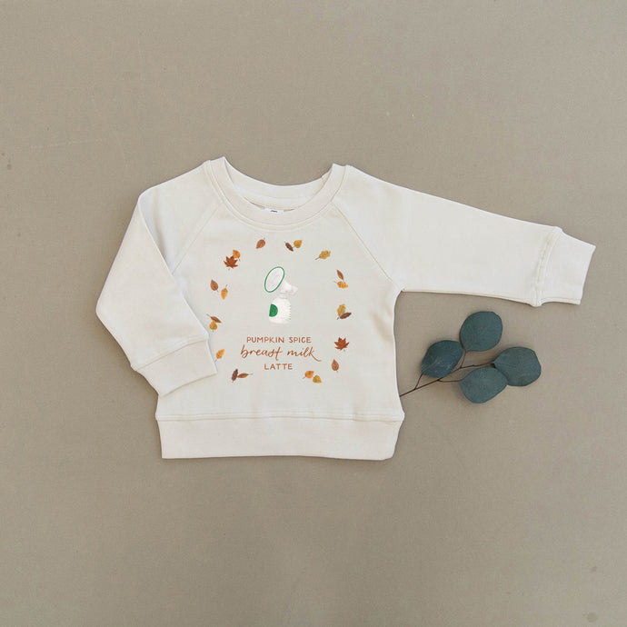 Pumpkin Spice Breast Milk Latte Organic Baby & Toddler Natural Pullover - littlelightcollective