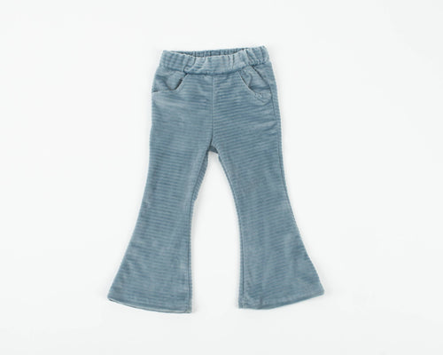 Blue Velour Corduroy Bell Bottoms - littlelightcollective