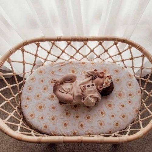 Daisy Cotton Fitted Crib / Bassinet Sheet - littlelightcollective