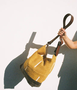 Mustard Lined Mudcloth Tote - littlelightcollective