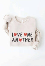 Load image into Gallery viewer, Pre-Order Women’s LOVE ONE ANOTHER Graphic Sweatshirt / HEATHER DUST - littlelightcollective