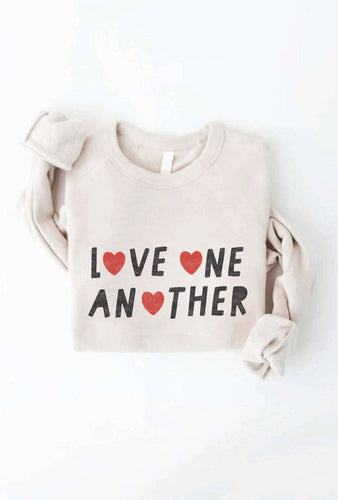 Pre-Order Women’s LOVE ONE ANOTHER Graphic Sweatshirt / HEATHER DUST - littlelightcollective