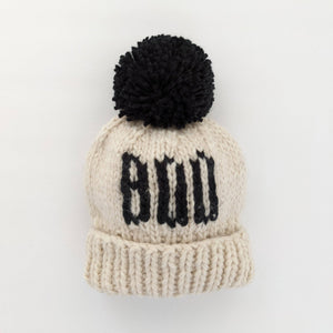 BOO Natural Hand Knit Halloween Beanie Hat - littlelightcollective