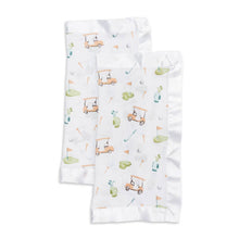 Load image into Gallery viewer, 2-pack Muslin Security Blankets - Golf - littlelightcollective