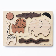 Load image into Gallery viewer, WOODEN TRAY PUZZLE - SAFARI ANIMALS - littlelightcollective