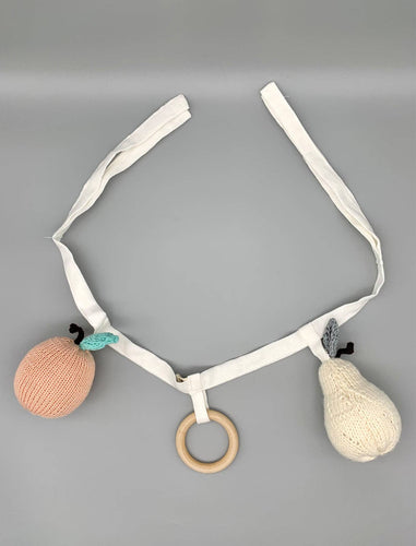 FRUITS stroller toys - White Apricot - littlelightcollective