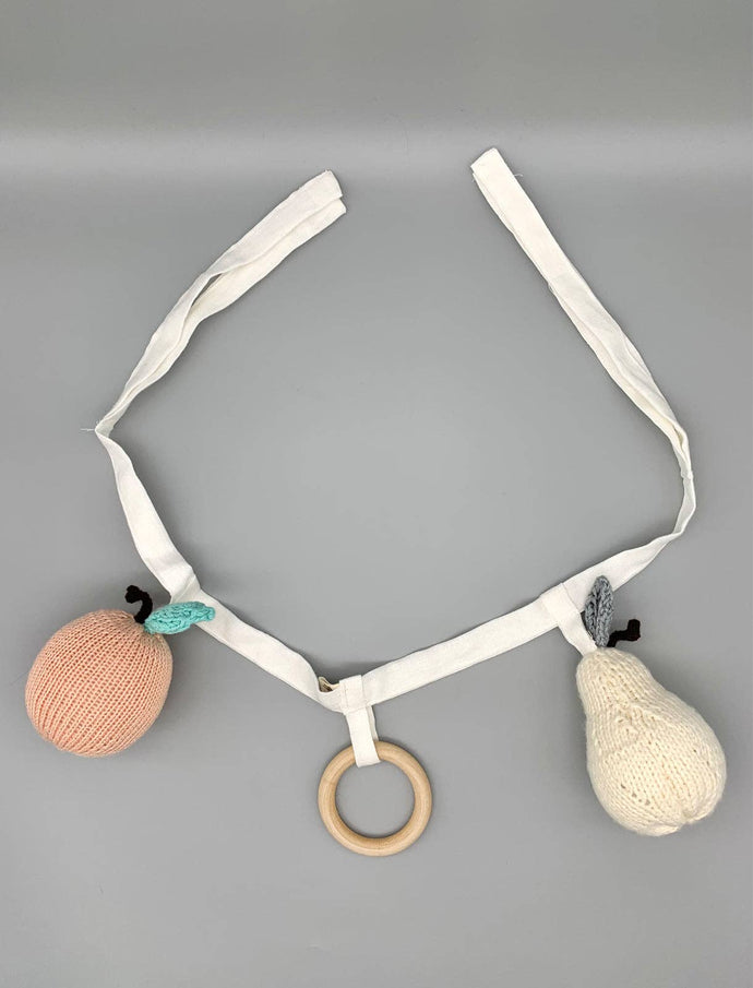FRUITS stroller toys - White Apricot - littlelightcollective