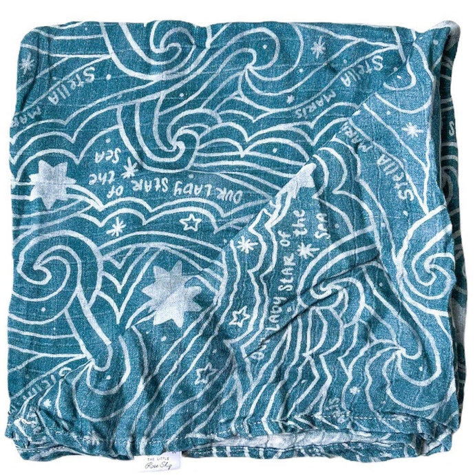 Waves Baby Swaddle - Stella Maris - littlelightcollective