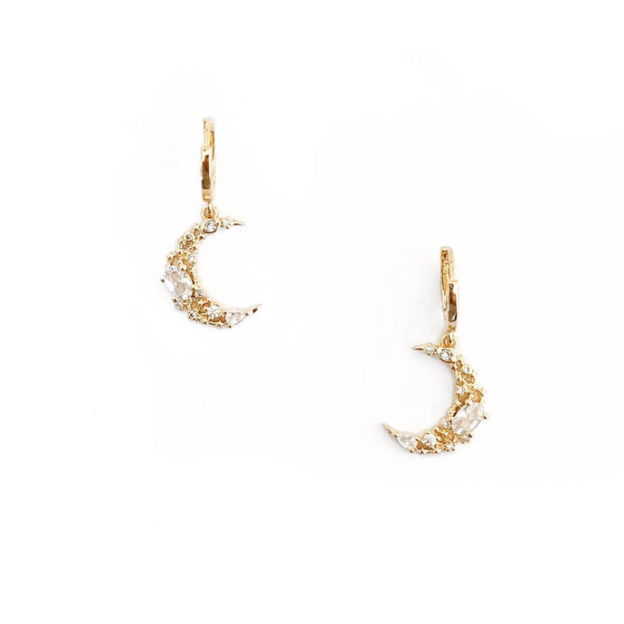 C. Dahl - Crystal Crescent Earrings - littlelightcollective