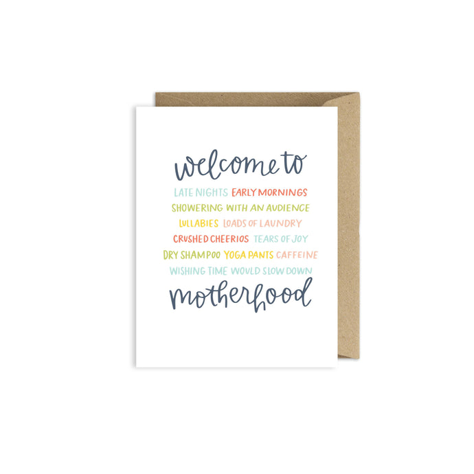 Welcome to Motherhood - New Baby Pregnancy Card - littlelightcollective