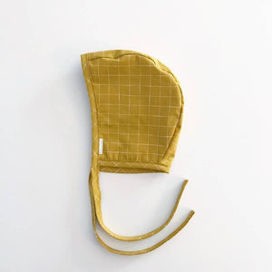 Bonnet: Mustard Grid - littlelightcollective