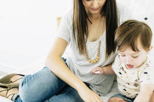 The Landon - Desert Taupe Teething Necklace - littlelightcollective