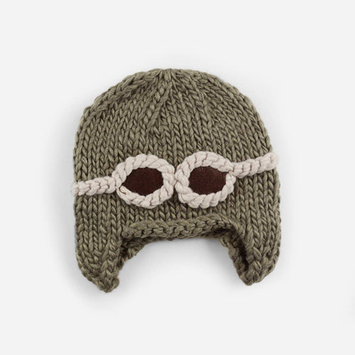 Wilbur Aviator | Acrylic Hand Knit Kids & Baby Hat - littlelightcollective
