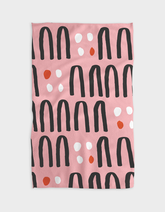 Modern Pink Kitchen Tea Towel - littlelightcollective