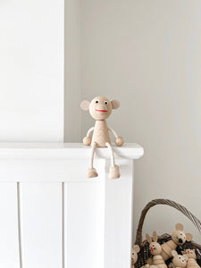 Wooden Monkey Sitting Toy - littlelightcollective