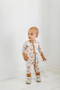 Mushroom Love - Zip Up Bamboo Romper - littlelightcollective