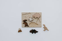 Load image into Gallery viewer, Dino wooden Puzzle , Faith based Montessori toy. - littlelightcollective