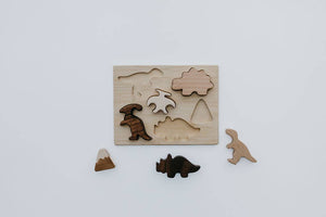 Dino wooden Puzzle , Faith based Montessori toy. - littlelightcollective