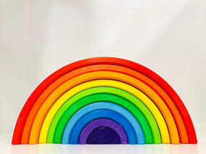 Double Rainbow Wooden Stacker - littlelightcollective