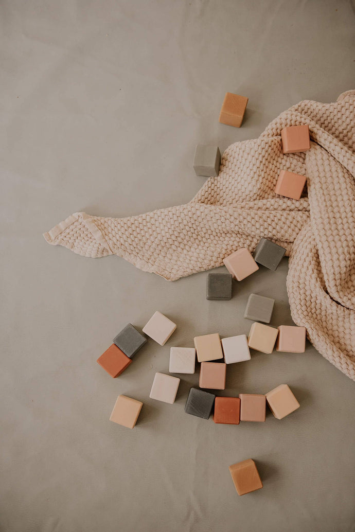 Wooden Blocks Set Multicoloured Toy for Children Cubes Block - littlelightcollective