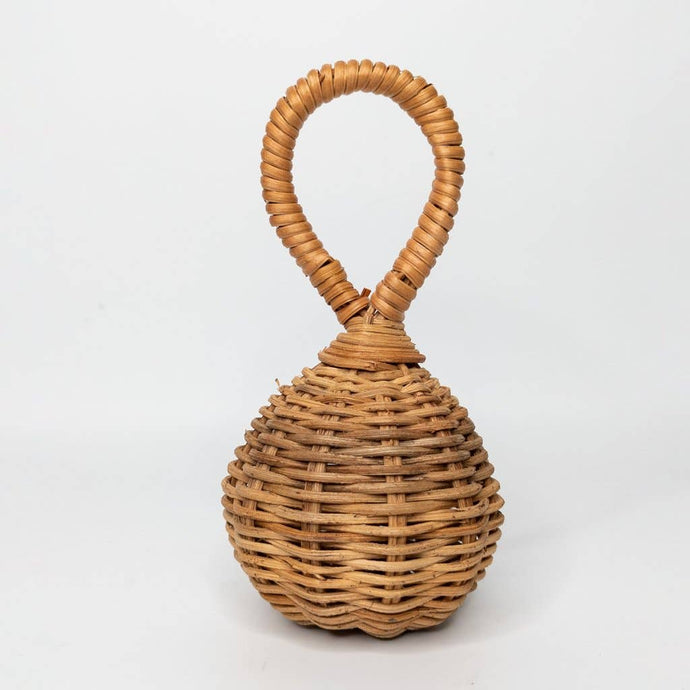 handmade natural rattan rattle - wicker boho toy - littlelightcollective