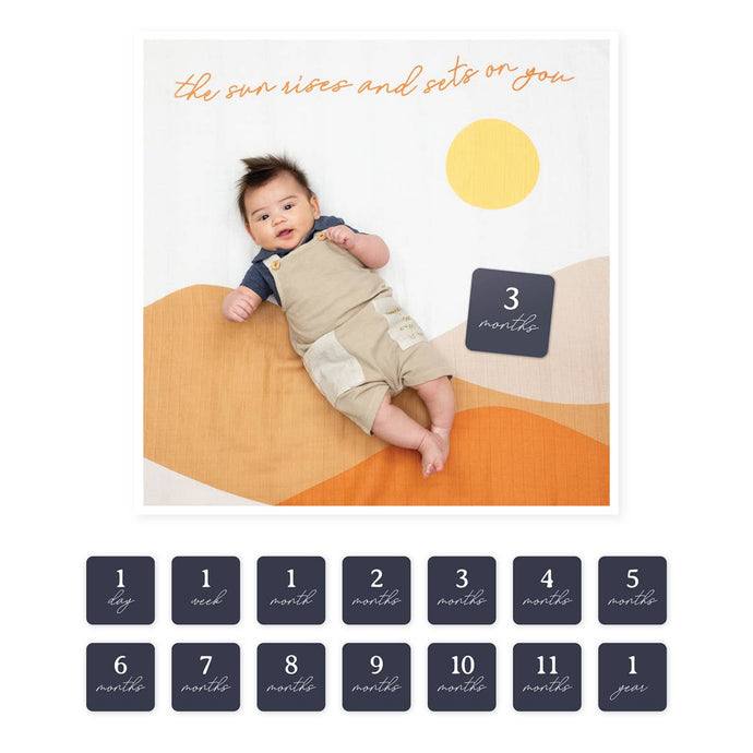 Baby's 1st Year Swaddle & Milestone Cards - Sunrise - littlelightcollective