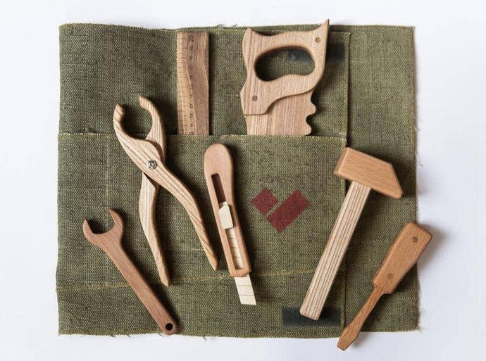 Wooden Tool Kit For Toddlers - littlelightcollective