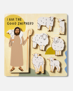 Wooden Puzzle | Catholic Puzzle For Kids | Kids Toy: Good Shepherd - littlelightcollective
