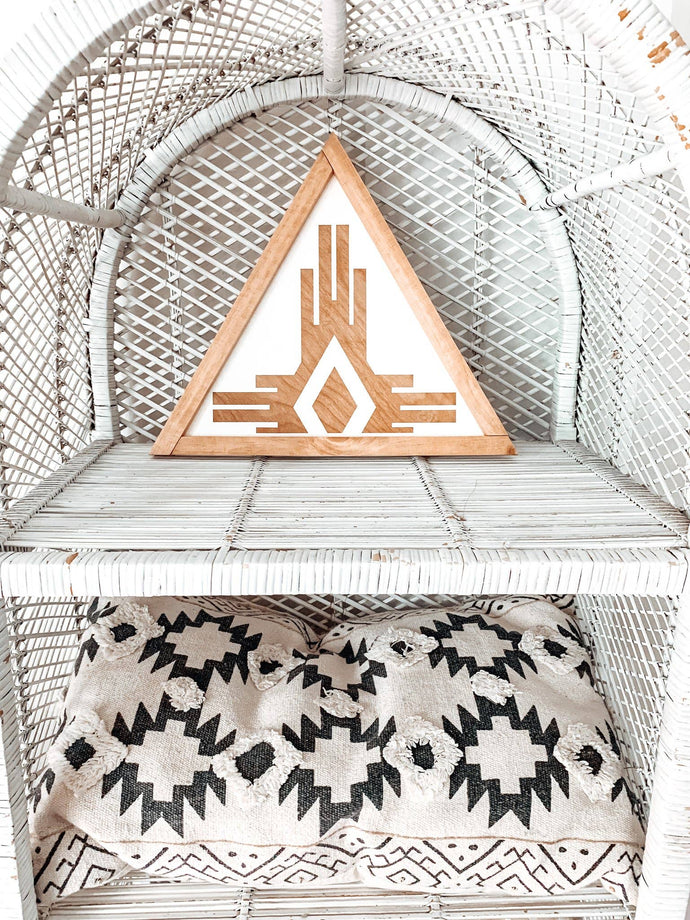 Southwest Tri (Natural) | Boho Accent Wood Sign - littlelightcollective