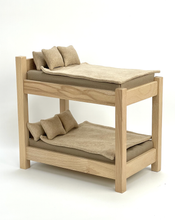 Load image into Gallery viewer, Wooden Bunk Bed Toy With Beddings - littlelightcollective
