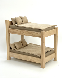 Wooden Bunk Bed Toy With Beddings - littlelightcollective