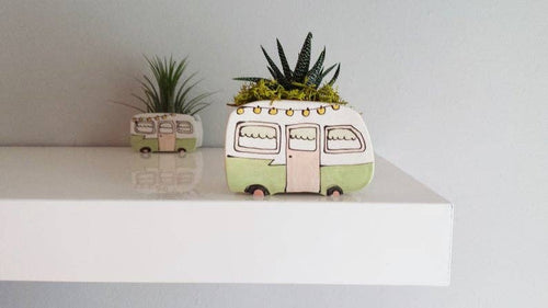 Julie Richard Ceramist - Small Vintage Green Boler Planter - littlelightcollective