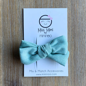 Miss Mimi by Miminoo - Corduroy Hair Bow Sage - littlelightcollective