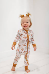 Mushroom Love - Zip Up Bamboo Romper - littlelightcollective