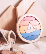 Load image into Gallery viewer, Sunset Boat Wooden Puzzle - littlelightcollective