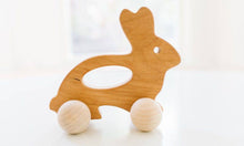 Load image into Gallery viewer, Wooden Bunny Push Toy - littlelightcollective