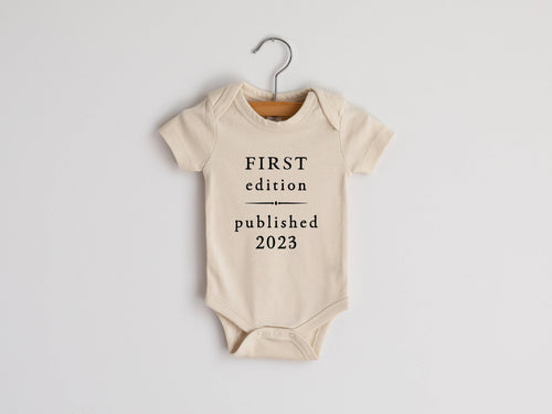 Organic First Edition 2023 Book Style Organic Baby Bodysuit 0-3 Months - littlelightcollective