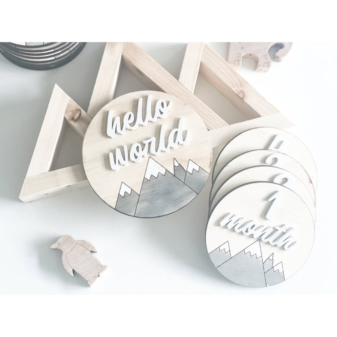 Wooden Mountain Monthly Milestones Discs - littlelightcollective