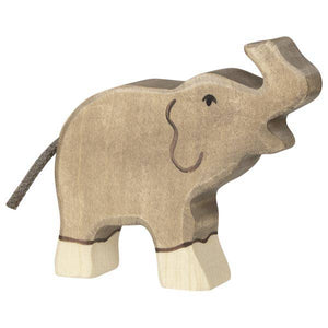 HOLZTIGER Elephant, small, trunk raised - littlelightcollective