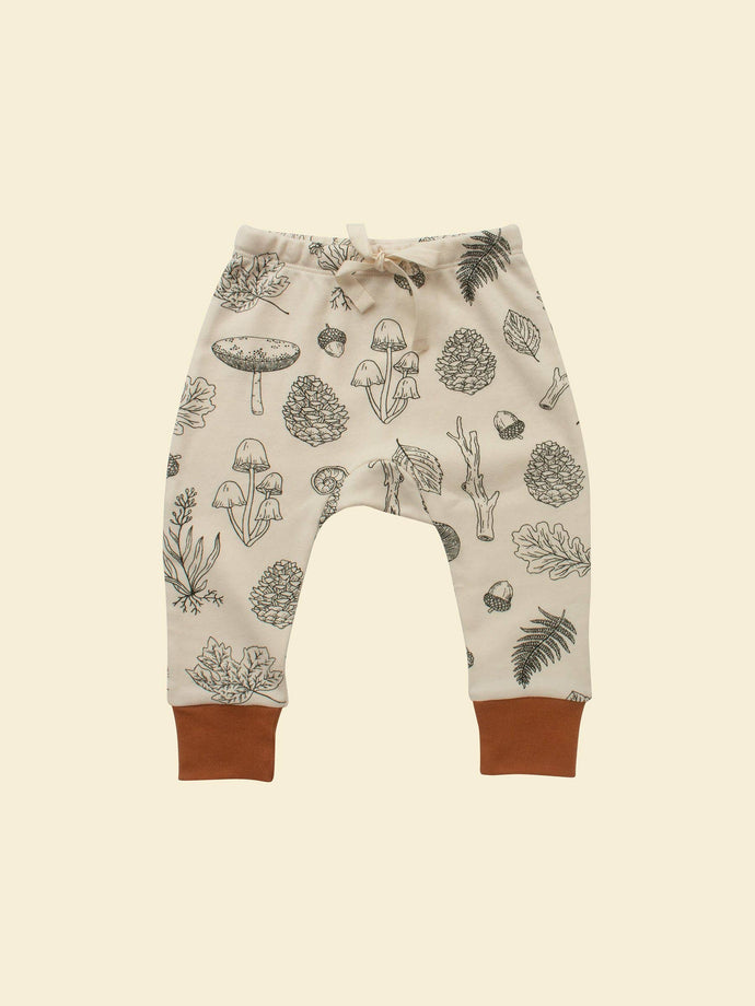 Organic Drawstring Pants - Forest Cream - littlelightcollective