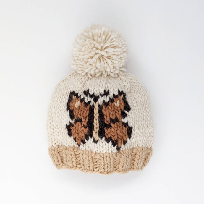 Butterfly Hand Knit Beanie Hat Ships 7/25-8/31 - littlelightcollective