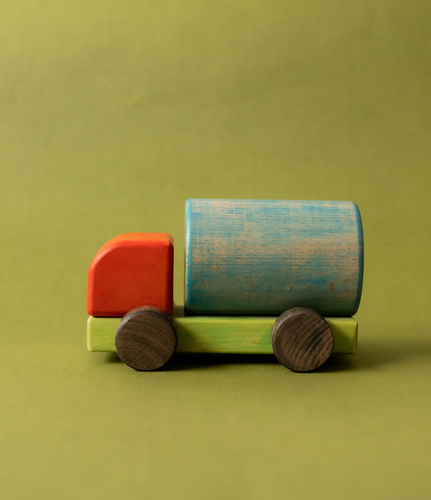 Wooden Gazoline Truck Painted - littlelightcollective