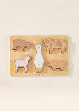 Load image into Gallery viewer, Set of 5 Barn Animals on Wooden Plate - littlelightcollective