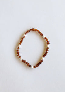 CanyonLeaf - Kids: Raw Cognac Amber + Pearls || Halo - littlelightcollective