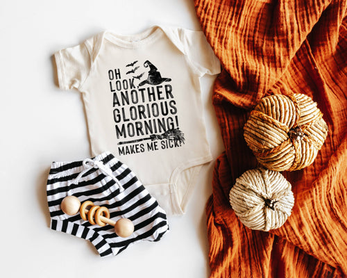 PRE-Order Glorious Morning Makes me Sick Natural Color Baby Bodysuit - littlelightcollective