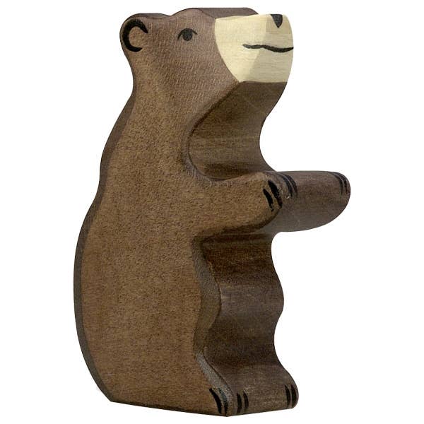 HOLZTIGER Brown bear, small, sitting - littlelightcollective