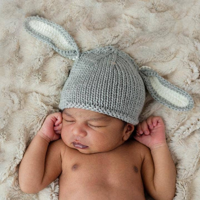 Newborn Lamb Grey Beanie Hat - littlelightcollective