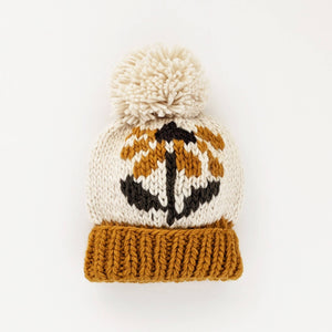 Coneflower Gold Hand Knit Beanie Hat Ships 7/25-8/31 - littlelightcollective